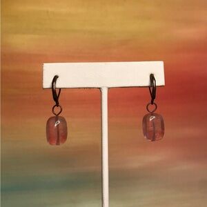 Pink Crystal Drop Earrings